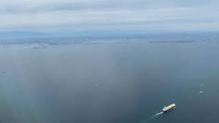 羽田空港着陸　江ノ島　三浦半島　10/19