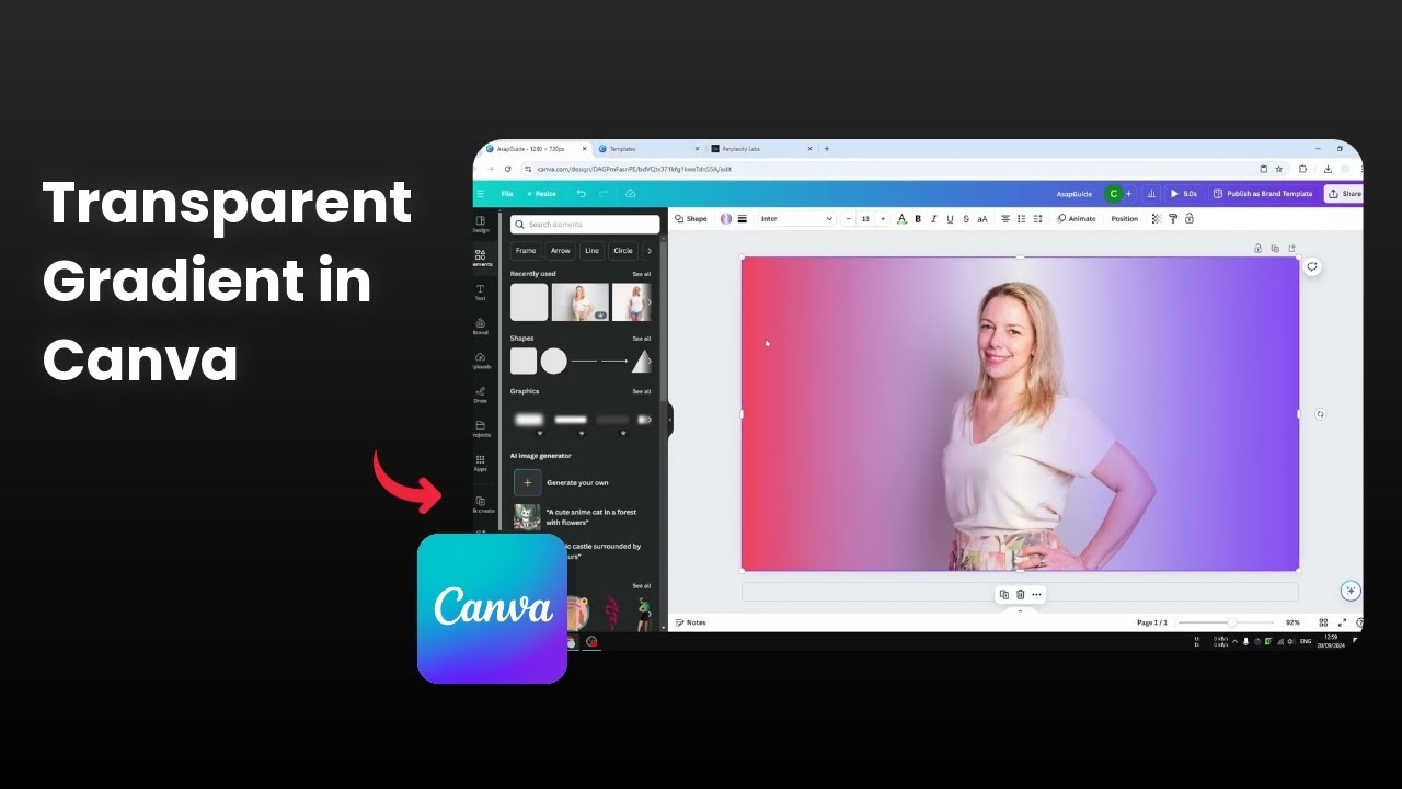 How To Create Transparent Gradient Effect In Canva Youtube