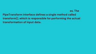 What is the PipeTransform interface in Angular #angular #angular_developer #frontenddevelopment