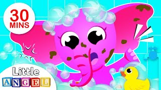 Bath Time Song | Healthy Habits | Puppies & Itsy Bitsy Spider Fun Kids Songs by Little Angel