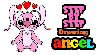 ✨ How to draw Angel from Lilo and Stitch | Step by step Drawing.