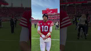 Jimmy Garoppolo after the 49ers beat the Falcons