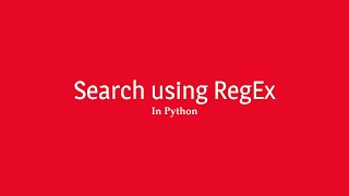 Search using RegEx in Python