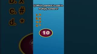 Which operator is used to multiply numbers in python? #shorts #python #tutorial #beginners #quiz