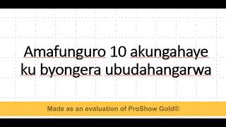 AMAFUNGURO AZAGUFASHA MUKONGERA UBUDAHANGARWA BW'UMUBIRI WAWE(IMMUNITY BOOSTING) 🙌