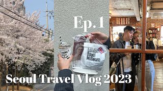 2023首爾旅行Vlog🇰🇷Ep.1網紅CafeLondon Bagel Museum,馬場洞韓牛烤肉,隨街可見嘅絕美櫻花🌸,聖水洞,人氣店W concept,Hotel Anteroom Seoul