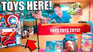 BOX FORT TOY STORE CHALLENGE!! Nerf, Iron Man, Slime & More!
