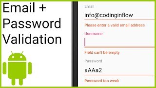 Validate Email & Password with Regular Expression - Android Studio Tutorial