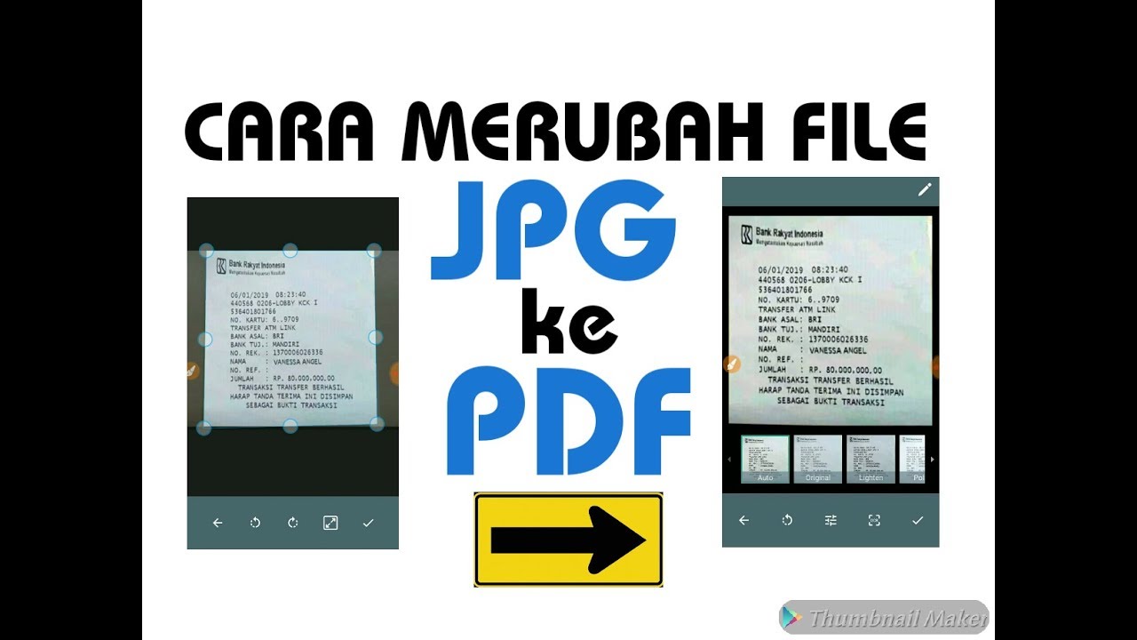 CARA MERUBAH FILE JPG KE PDF LANGSUNG DI ANDROID - YouTube