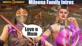 MK11 Mileena Family & Friends Intros - Mortal Kombat 11 Kombat Pack 2