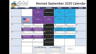 September Revised Calendar Information