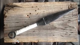 Blacksmith showing how to forge a Kunai knife from Naruto , quick and easy diy