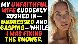 My Unfaithful Wife Suddenly Rushed In—Undressed and Gasping—While I Was Fixing the Shower