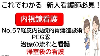 これでわかる　新人看護師必見！　内視鏡看護　介助No.57 経皮内視鏡的胃瘻造設術　PEG⑥　治療の流れと看護　帰室後の看護