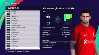Liverpool 2023-24 #efootball2023  Ps4 #Ps5 PES 2021 Player Faces & Ratings Patch FO Premier