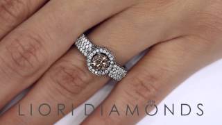 FD-538 - 1.83 Carat Natural Fancy Cognac Brown Diamond Engagement Ring 14k Black Gold