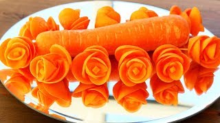 Art in Carrot Rose Flower/খুব সহজে গাজর দিয়ে  ফুল তৈরি করেনিন/গাজর ফুল/carrot/flower