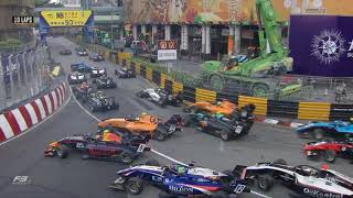 Start Crash - F3 Macau Grand Prix - Qualification race - Sargeant \u0026 Maini \u0026 Hughes \u0026 Ticktum