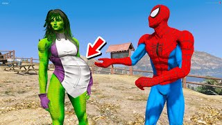 MULHER HULK FICOU GRÁVIDA DO HOMEM ARANHA NO GTA 5 !!!