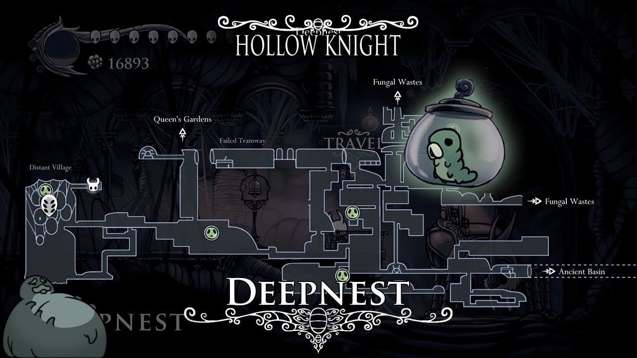 Карта всех гусеничек hollow knight