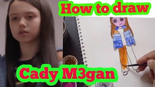 How to draw Cady/M3gan Doll #m3gan #howtodraw #viral #trending #wednesday #netflix