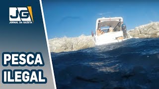 Flagrante de pesca ilegal no litoral paulista