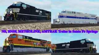 NS BNSF METROLINK AMTRAK TRAINS in Santa Fe Springs (February 2, 2025)