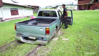 รถกระบะจมโคลนติดหล่มถึงเพลาจะกู้ยังไงล่ะทีนี้  pickup truck stuck in the mud | Che Chef