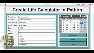 How to Create Life Calculator Using Date Picker Calendar in Python