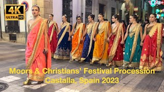 Moors \u0026 Christians' Festival Procession in Castalla, Alicante, Spain in 4K