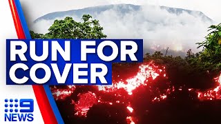 Thousands caught by Mount Nyiragongo’s volcanic eruption | 9 News Australia