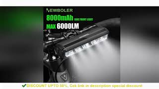 NEWBOLER Bicycle Light Front 6000Lumen Bike Light 8000mAh Waterproof Flashlight USB Chargi