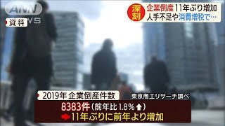 企業倒産11年ぶり増加　人手不足や消費増税も影響(20/01/14)