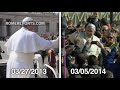 a look at pope francis then and now