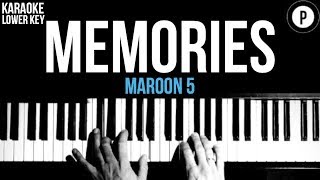 Maroon 5 - Memories Karaoke Slower Acoustic Piano Instrumental Cover Lyrics LOWER KEY