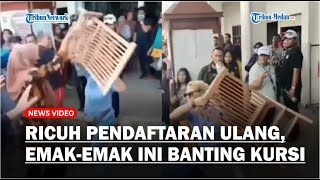 Ricuh pendaftaran Ulang Jalan Sehat BUMN, Emak emak Ini Emosi Banting Kursi ke Warga