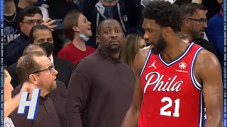 Joel Embiid & Nick Nurse Exchange Words at the End of the Game 👀