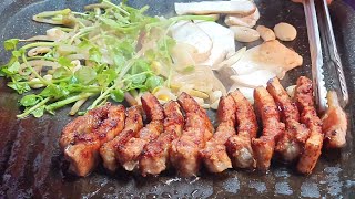 석계역 2,700원 한입 삼겹살 / $2.2 Korean BBQ, Street Grilled Pork Belly - Korean Street Food