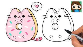 How to Draw a Donut Pusheen Easy