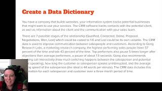 Data Dictionary Practice