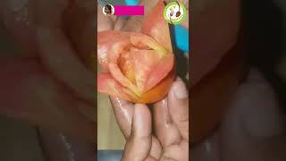 Simple and Easy Beautiful Tomato Flower Decoration / adhruti cooking channel