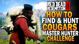 How To Find \u0026 Hunt Cougars! Rare White Cougar! Red Dead Redemption 2 Hunting Challenge [RDR2]