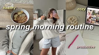 SPEND THE MORNING WITH ME: 7am realistic SPRING morning routine (productive, healthy, & cozy)