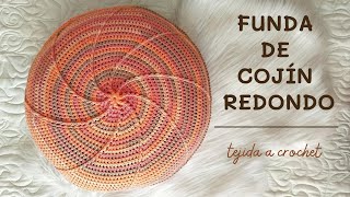 Funda para cojín redondo tejida a crochet | Tutorial paso a paso