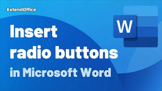 How to insert radio button in a Microsoft Word document?