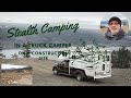 Stealth Camping in a Truck Camper at a Construction Site