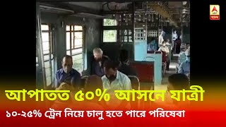 আপাতত ৫০% আসনে যাত্রী ও ১০-২৫% ট্রেন নিয়ে চালু হতে পারে পরিষেবা, চূড়ান্ত সিদ্ধান্ত বৃহস্পতিবার