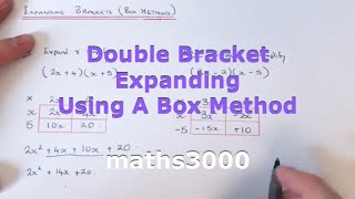 Using A Box Or Grid Method To Expand And Simplify 2 Double Brackets.