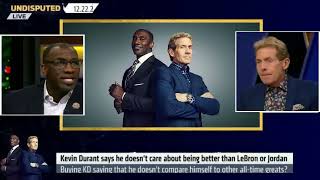 Undisputed |Shannon Rips Kevin Durant :’ I don’t care about being better then Lebron or Jordan’