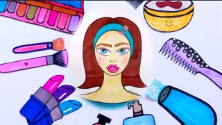[🧖‍♀️Paper Diy🧖‍♀️] ASMR Makeup & skincare with paper cosmetics  #paperdiy #paperplay #asmr #makeup